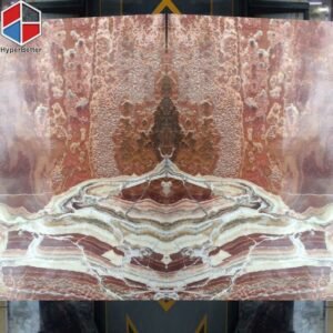 2 pcs bookmatched red onyx slab